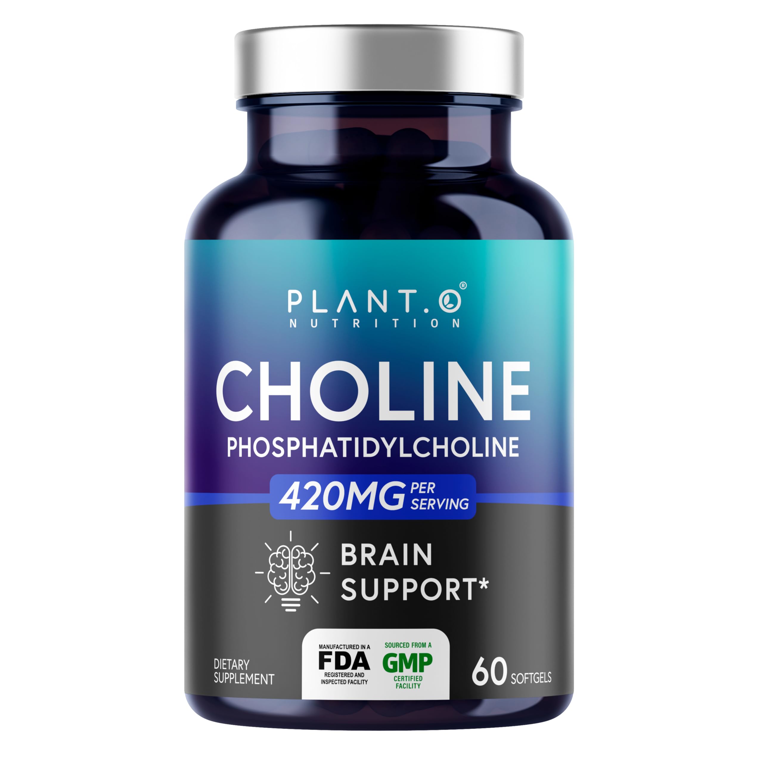 PLANT.O NUTRITION cápsula fosfatidilcolina en bote para absorción máxima.