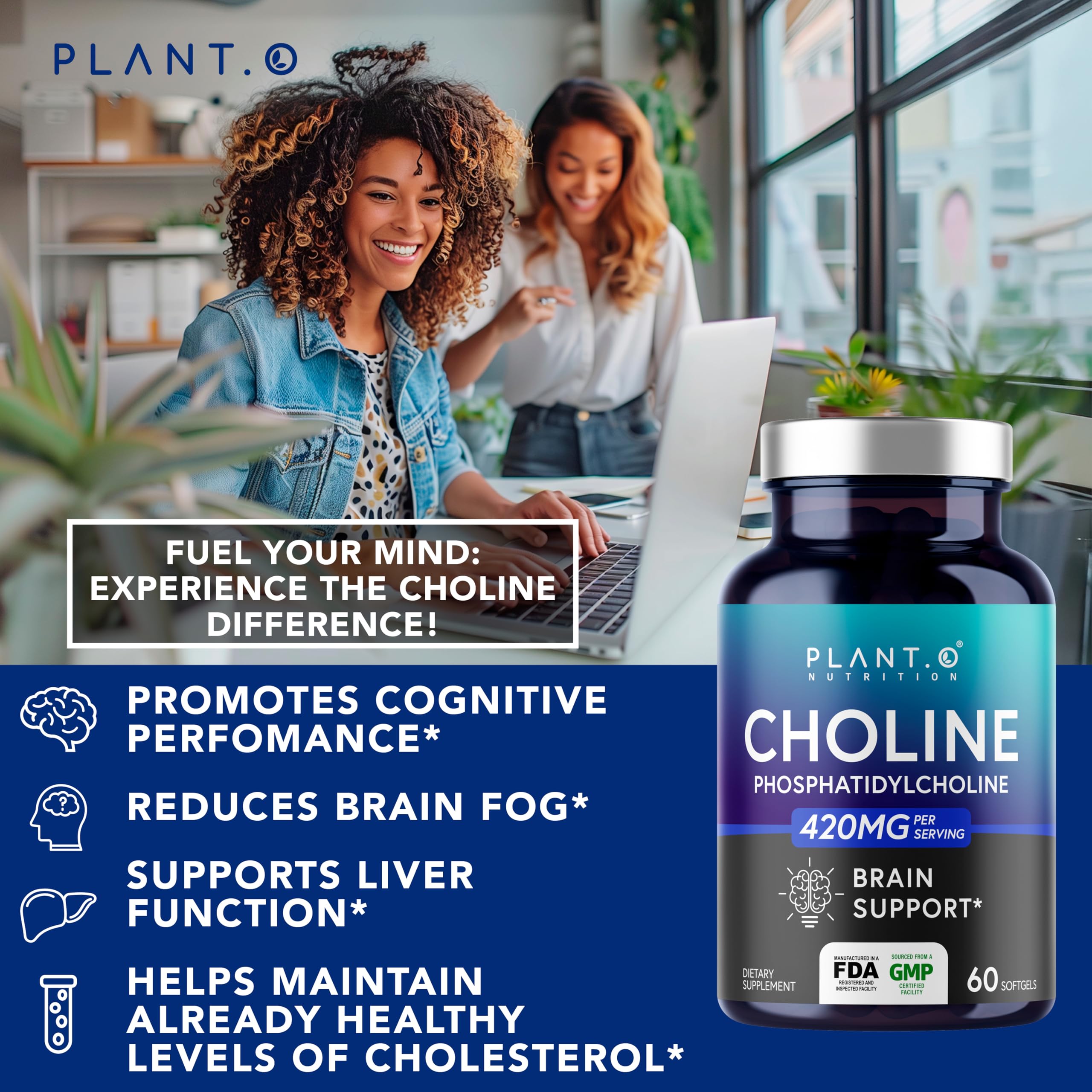 PLANT.O NUTRITION cápsulas en primer plano, textura suave para ingestión cómoda.