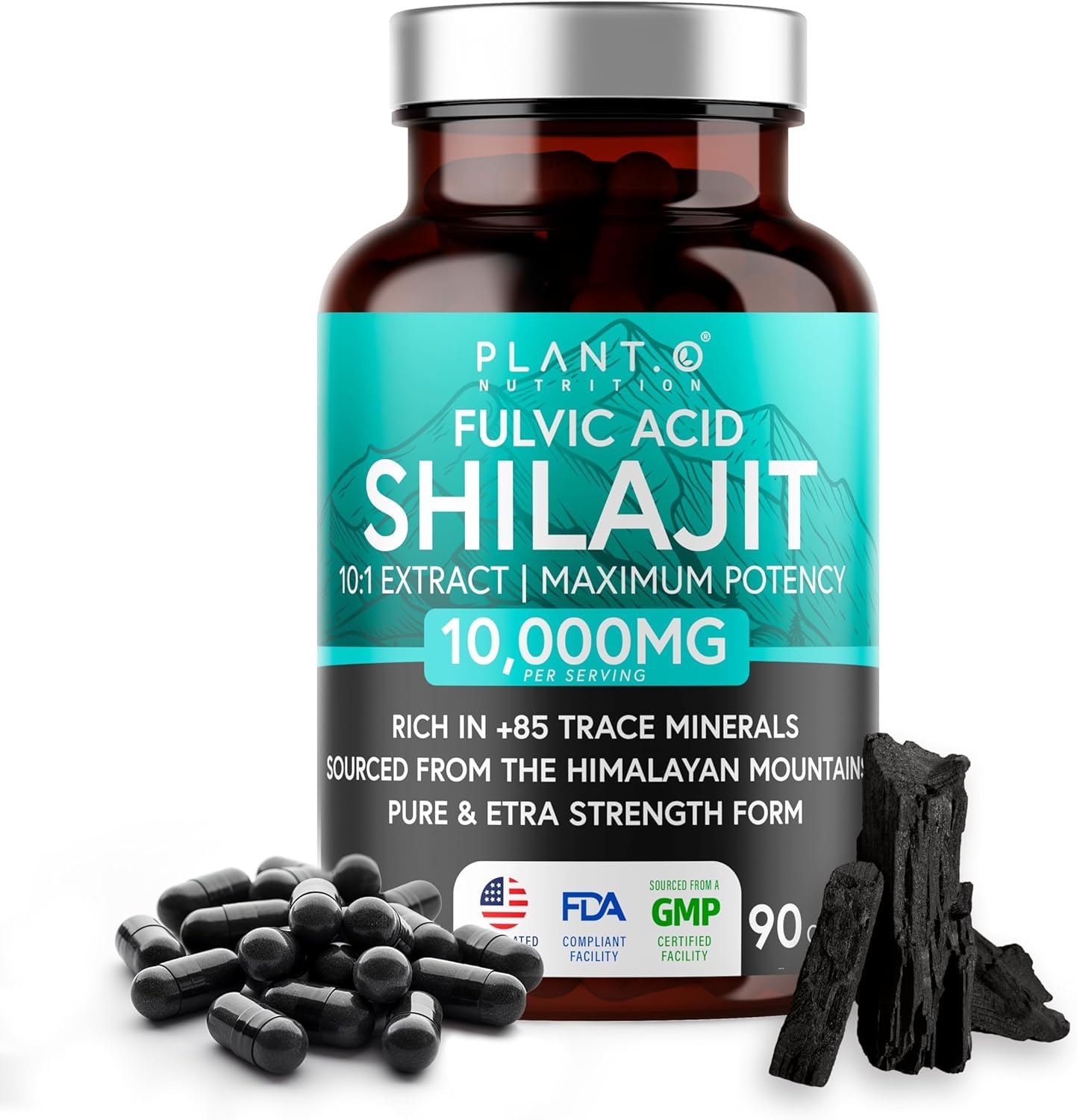 PLANT.O NUTRITION Shilajit cápsulas 10,000 mg: energía sostenida para días activos