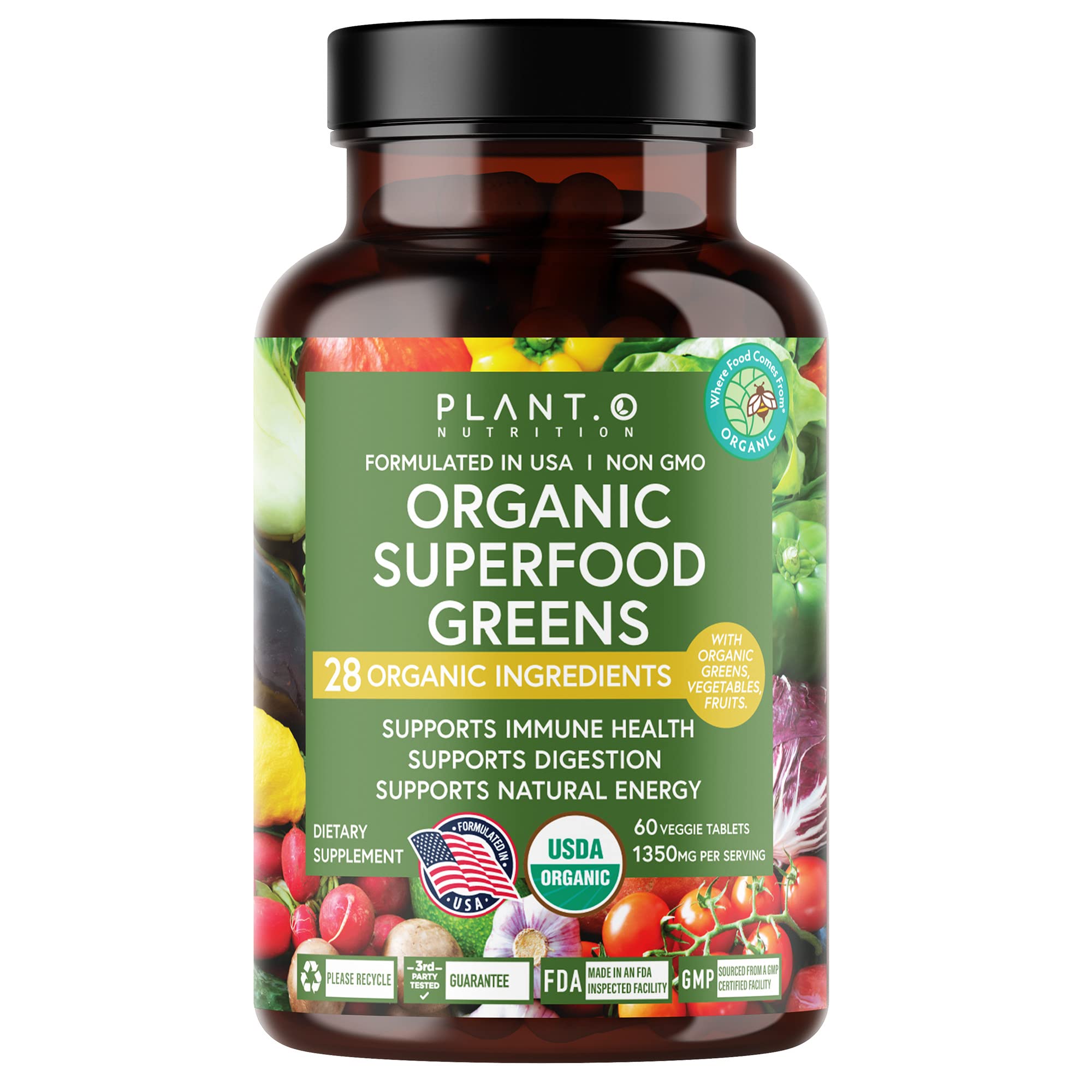PLANT.O NUTRITION cápsulas de super greens: conveniencia diaria y antioxidantes en cada toma