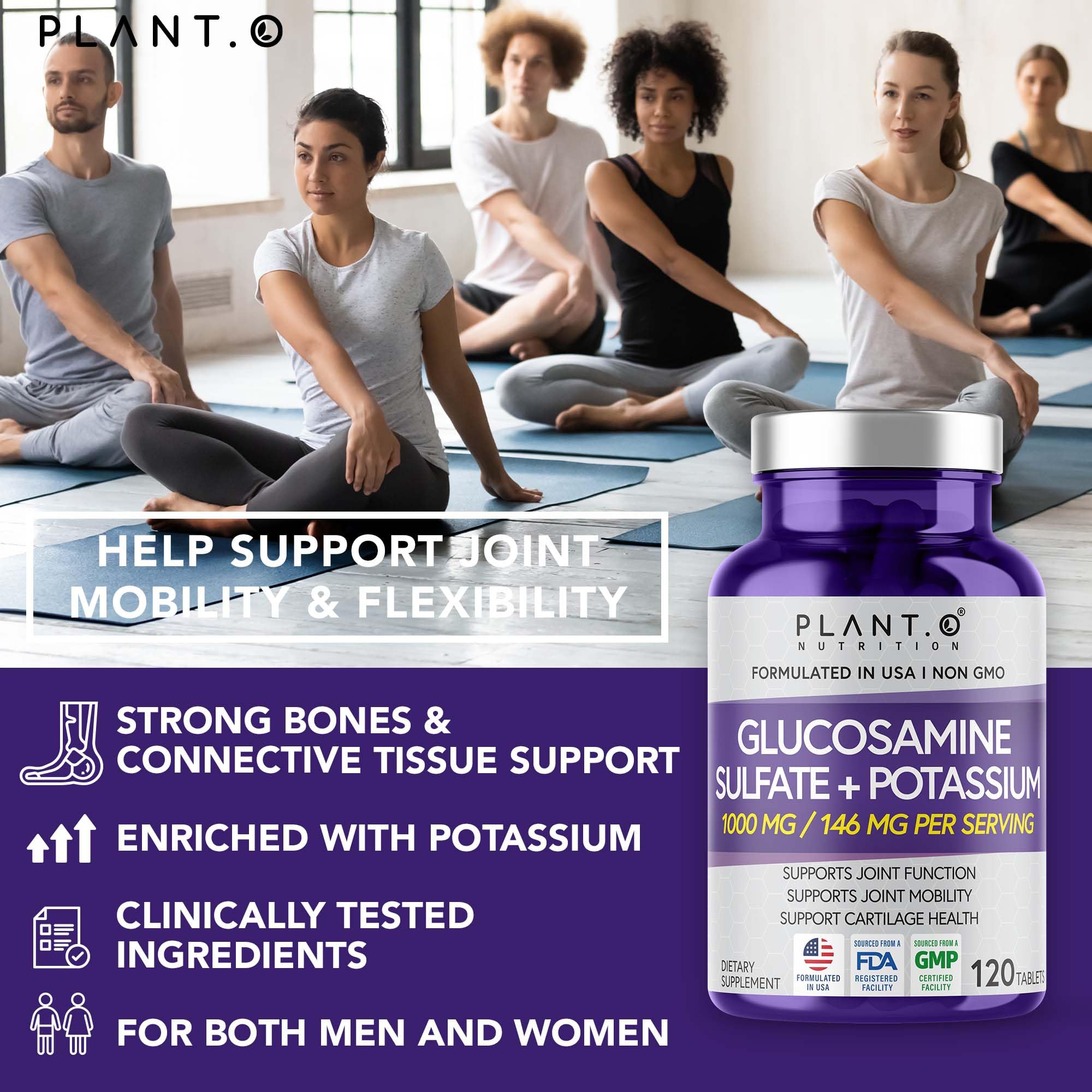 PLANT.O NUTRITION Glucosamina Sulfato Potasio, icono de potasio para absorción