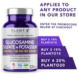 PLANT.O NUTRITION Rutina diaria con tabletas Glucosamina Sulfato Potasio