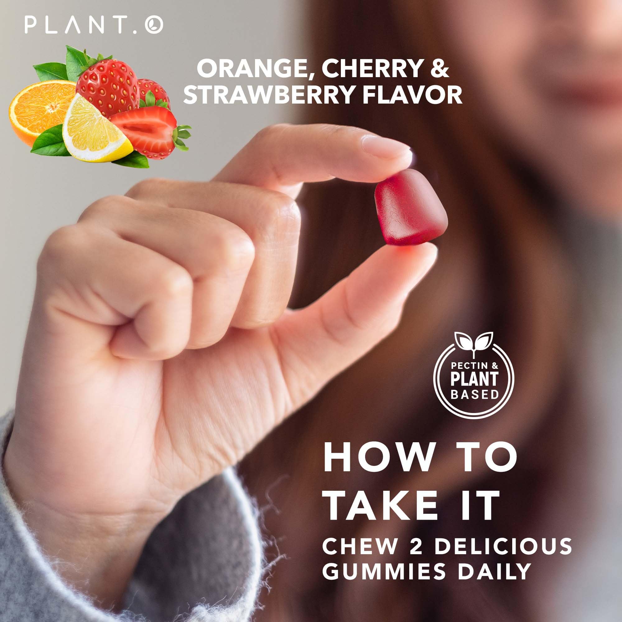 PLANT.O NUTRITION gominolas multivitamínicas, uso diario recomendado, apoyo al metabolismo energético