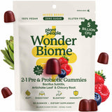 Gominolas WonderBiome en frasco para apoyar el microbioma y la digestión diaria.