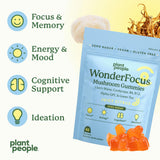 Ingredientes clave de Plant People WonderFocus: hongos y vitaminas para soporte cognitivo