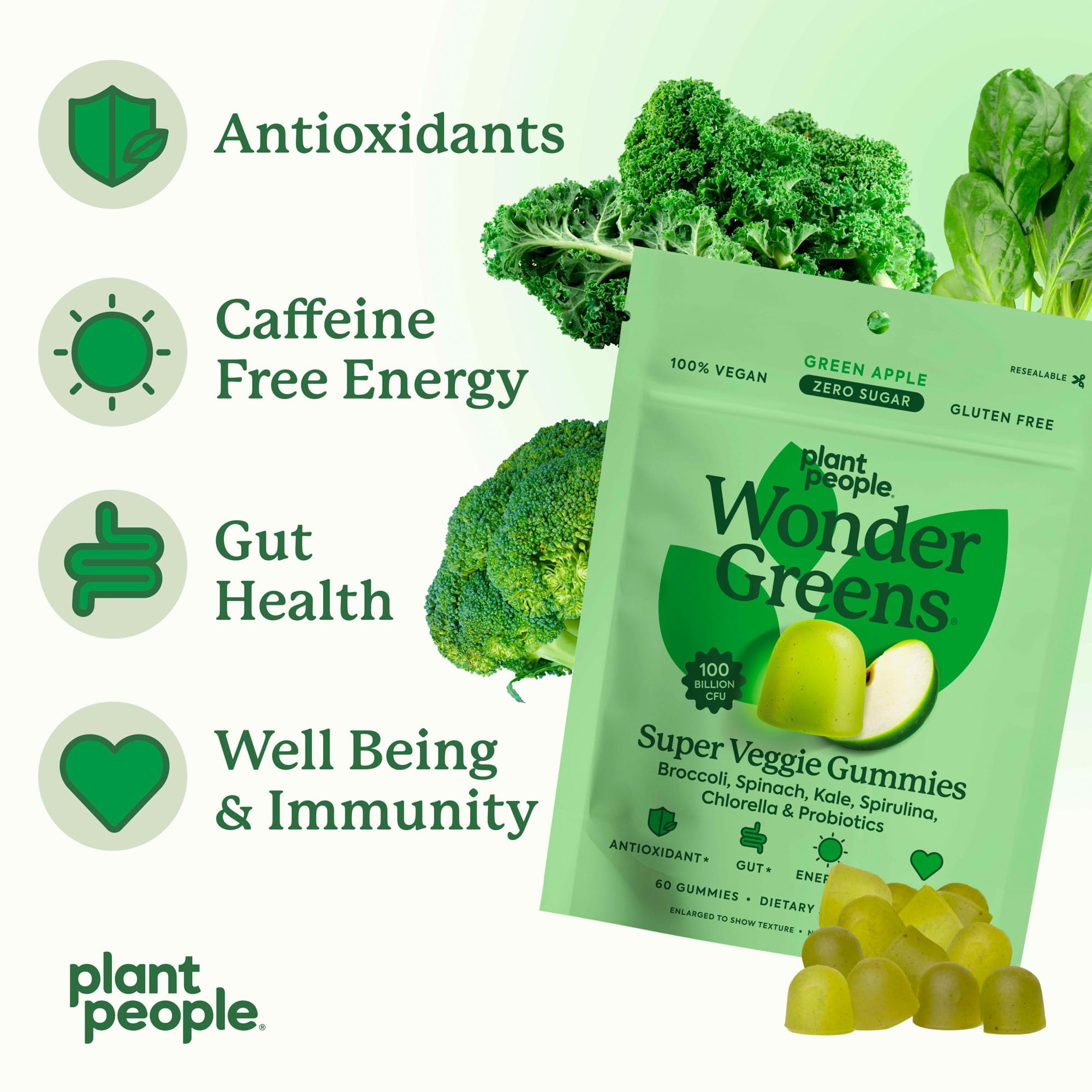 Gominolas WonderGreens con perejil y kale, ricas en nutrientes