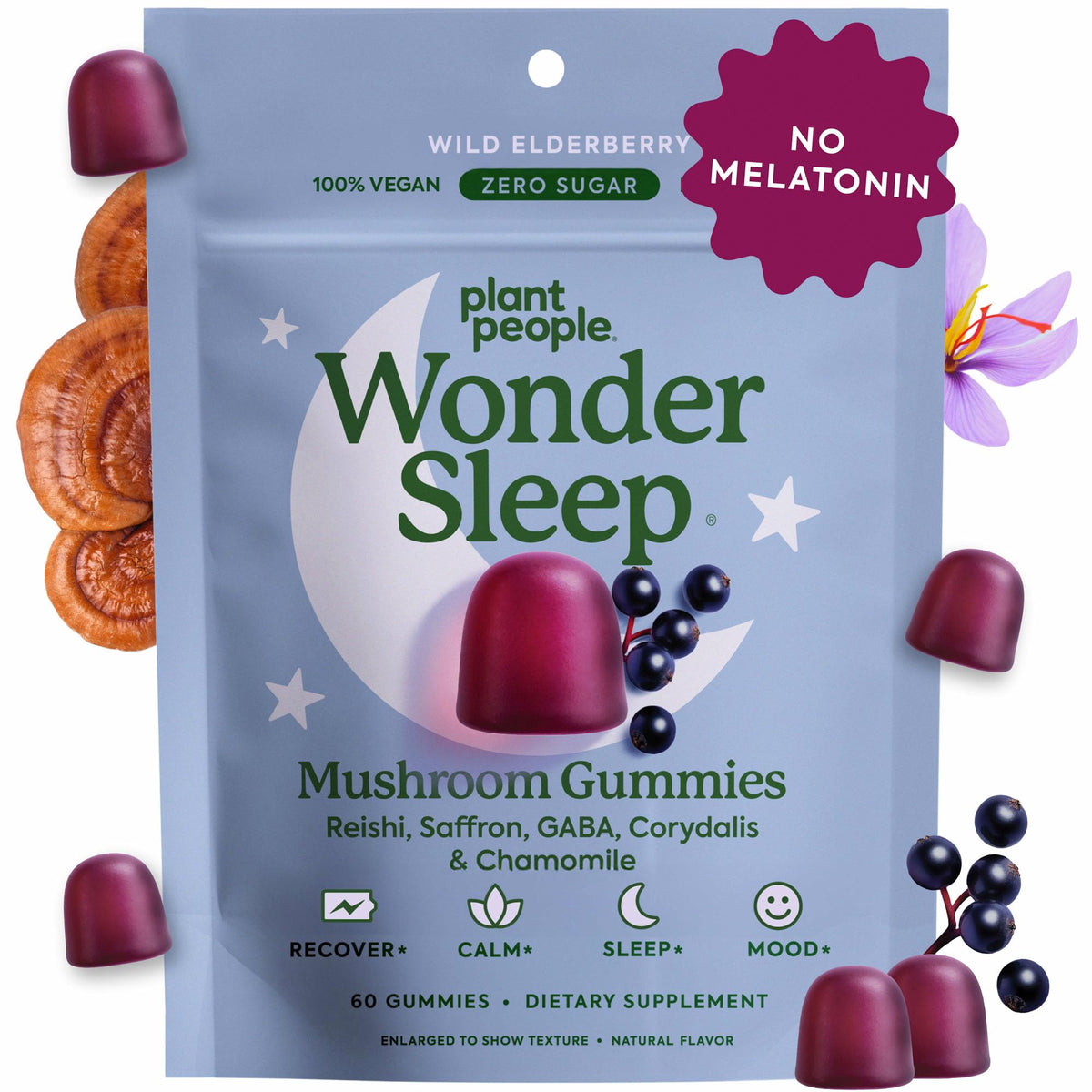 Gomitas WonderSleep de Plant People en empaque reutilizable para viajar.