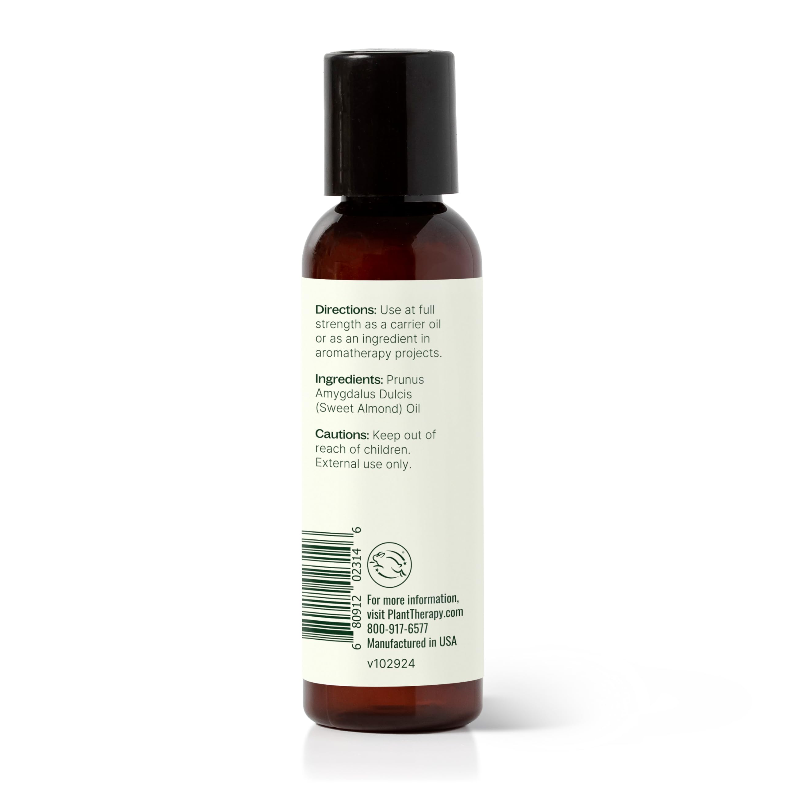 Aceite de Almendra Dulce Plant Therapy prensado en frío, hecho en Estados Unidos.