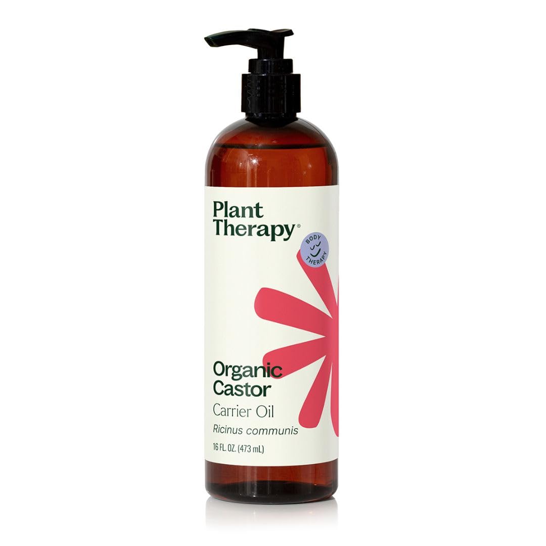 Plant Therapy Aceite de Ricino Orgánico Prensado en Frío 16oz hidratación para piel y cabello