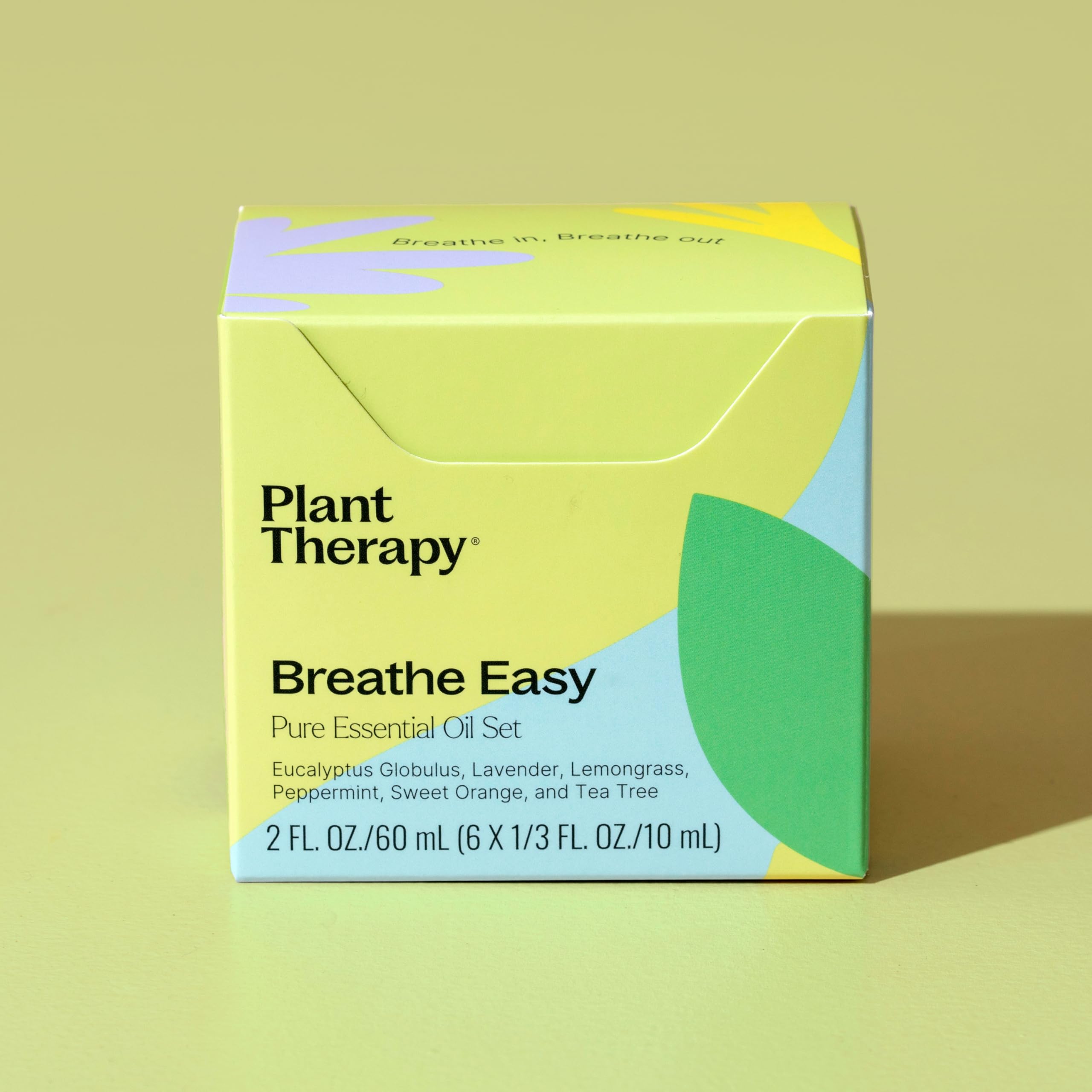 Plant Therapy Breathe Easy: etiqueta detallada muestra ingredientes y notas