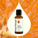 Difusor con Plant Therapy Aceite Naranja Dulce creando un ambiente revitalizante