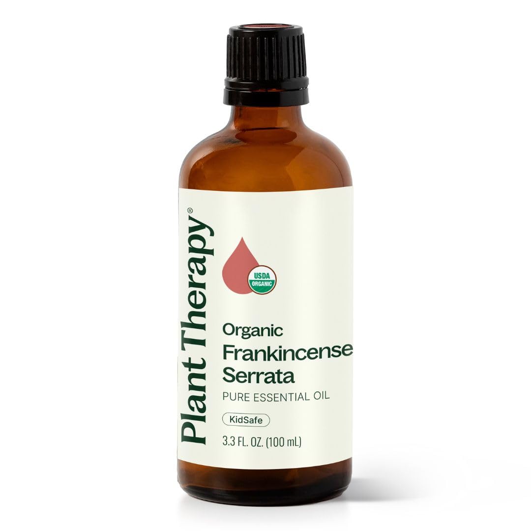 Plant Therapy Frankincense Serrata: aceite puro en botella para aromaterapia diaria.