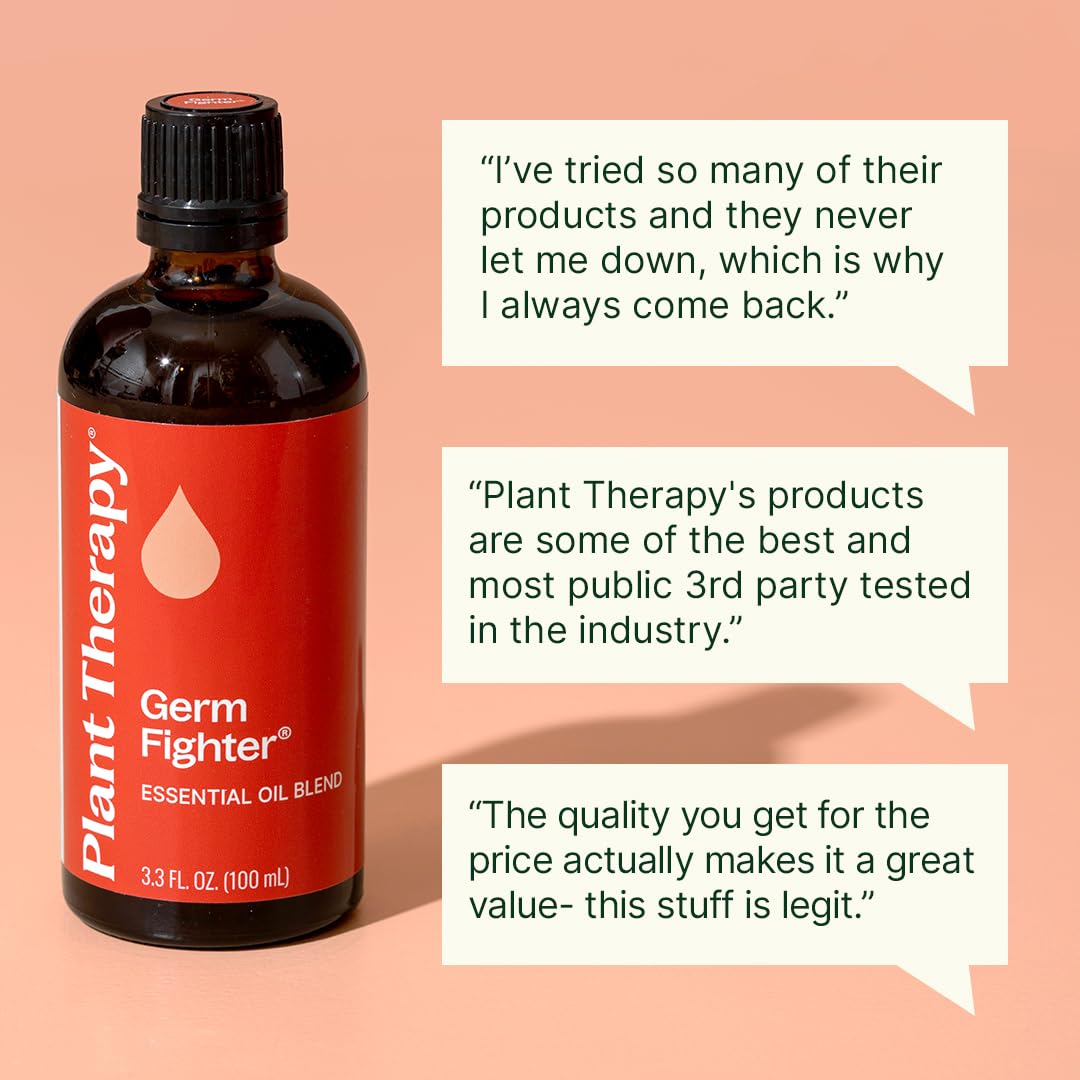 Plant Therapy Germ Fighter, difusor en accion, aroma reconfortante para el ambiente.