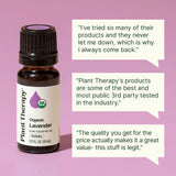 Plant Therapy lavanda orgánica aplicada en piel, tónico capilar suave