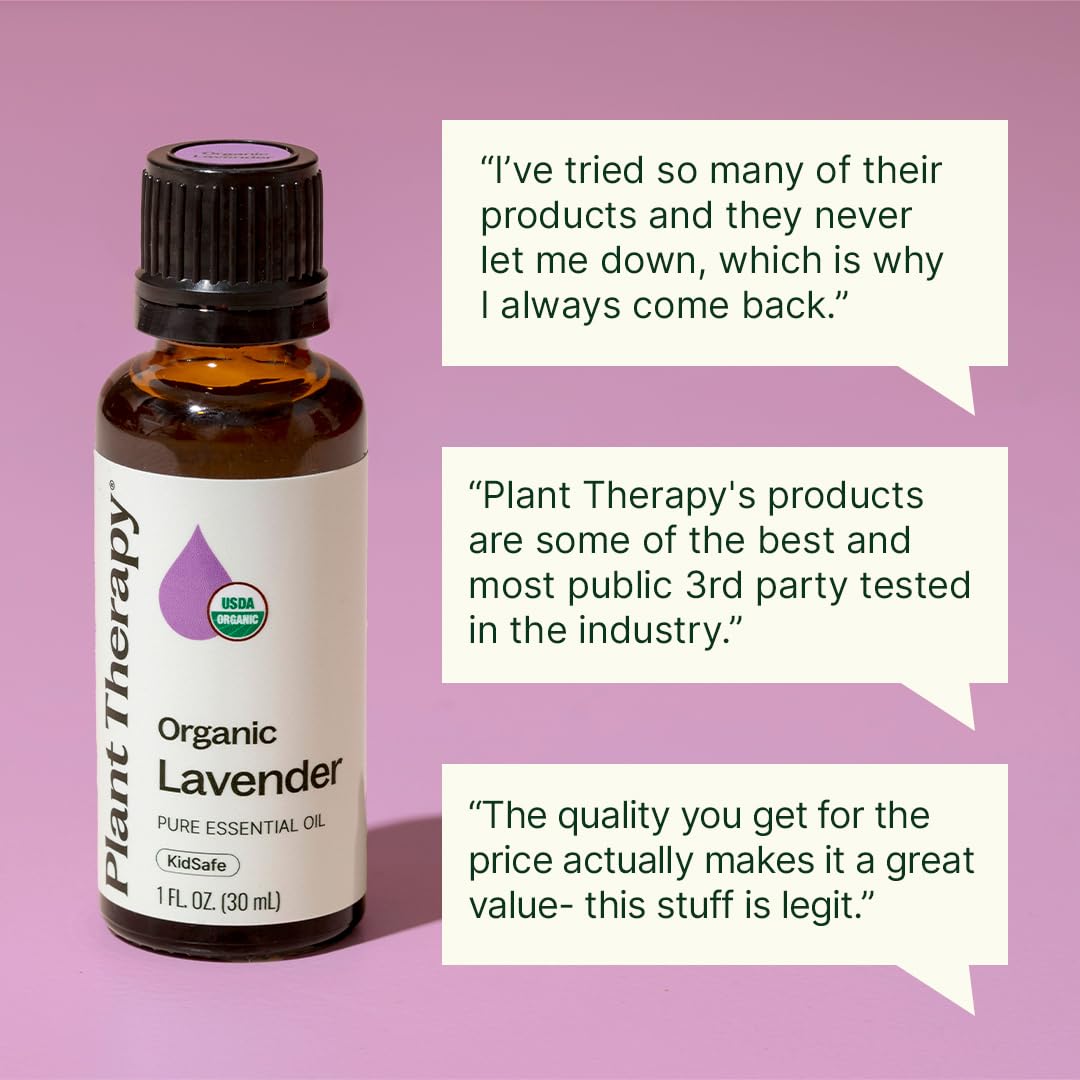 Plant Therapy Lavanda orgánica cuidando cabello y piel.