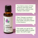 Plant Therapy Lavanda orgánica cuidando cabello y piel.