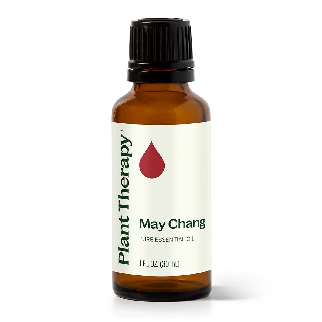 Plant Therapy May Chang: botella de aceite esencial con aroma cítrico para despertar energía.