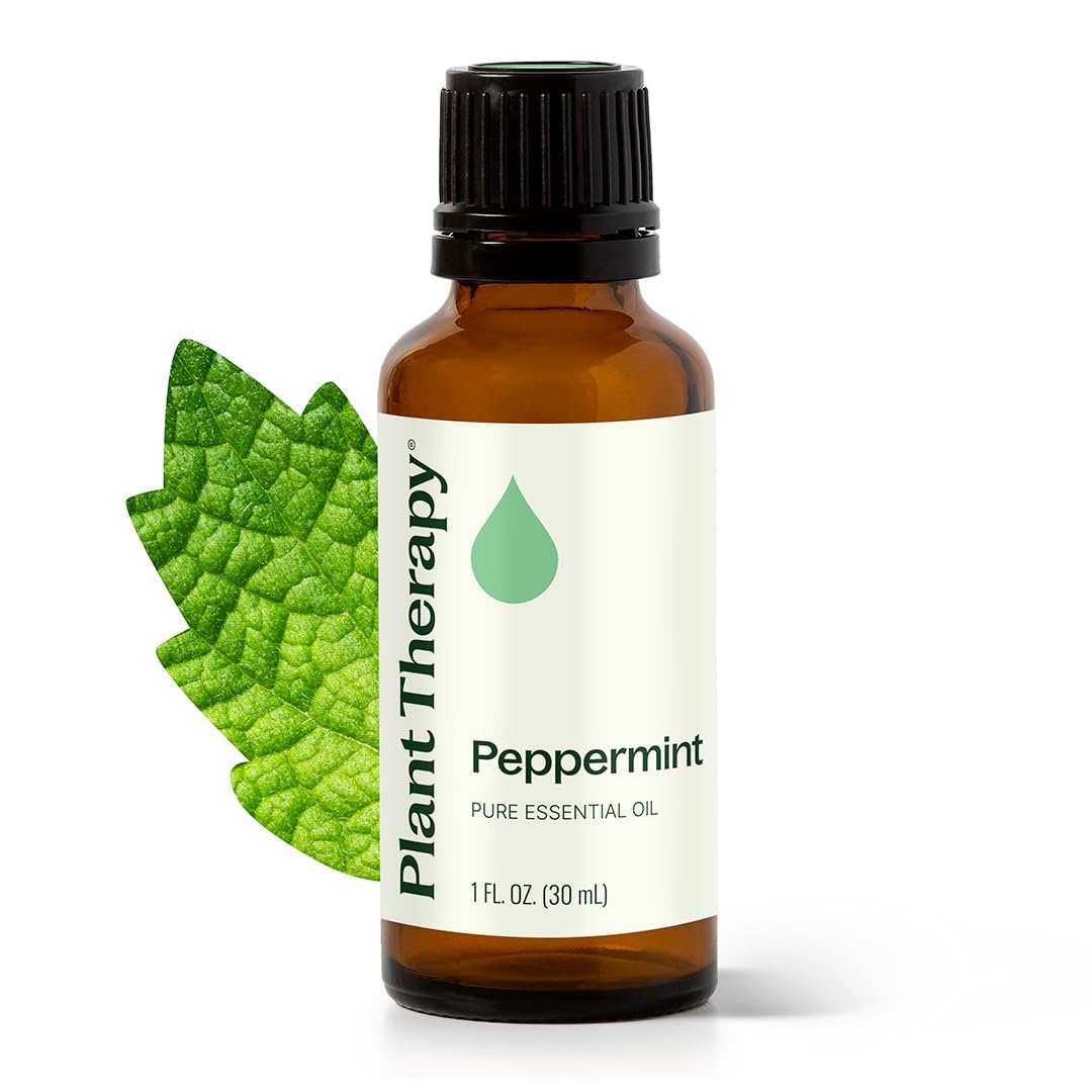 Plant Therapy Menta, botella de aceite esencial de 30 ml para uso diario y aroma vigorizante.