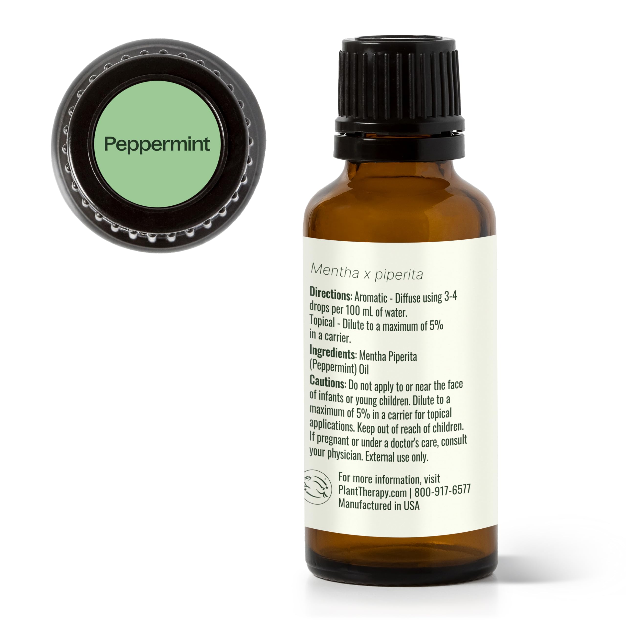 Cuidado de piel y cabello con aceite de menta Plant Therapy.
