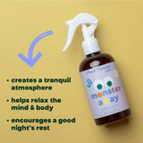 Aromaterapia suave con Monster Away para la hora de dormir infantil.
