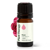 Plant Therapy Rose Absolute, botella, aroma floral que inspira calidez y calma.