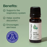 Etiqueta orgánica de Plant Therapy Aceite de Árbol de Té apta para uso difusor y tópico suave