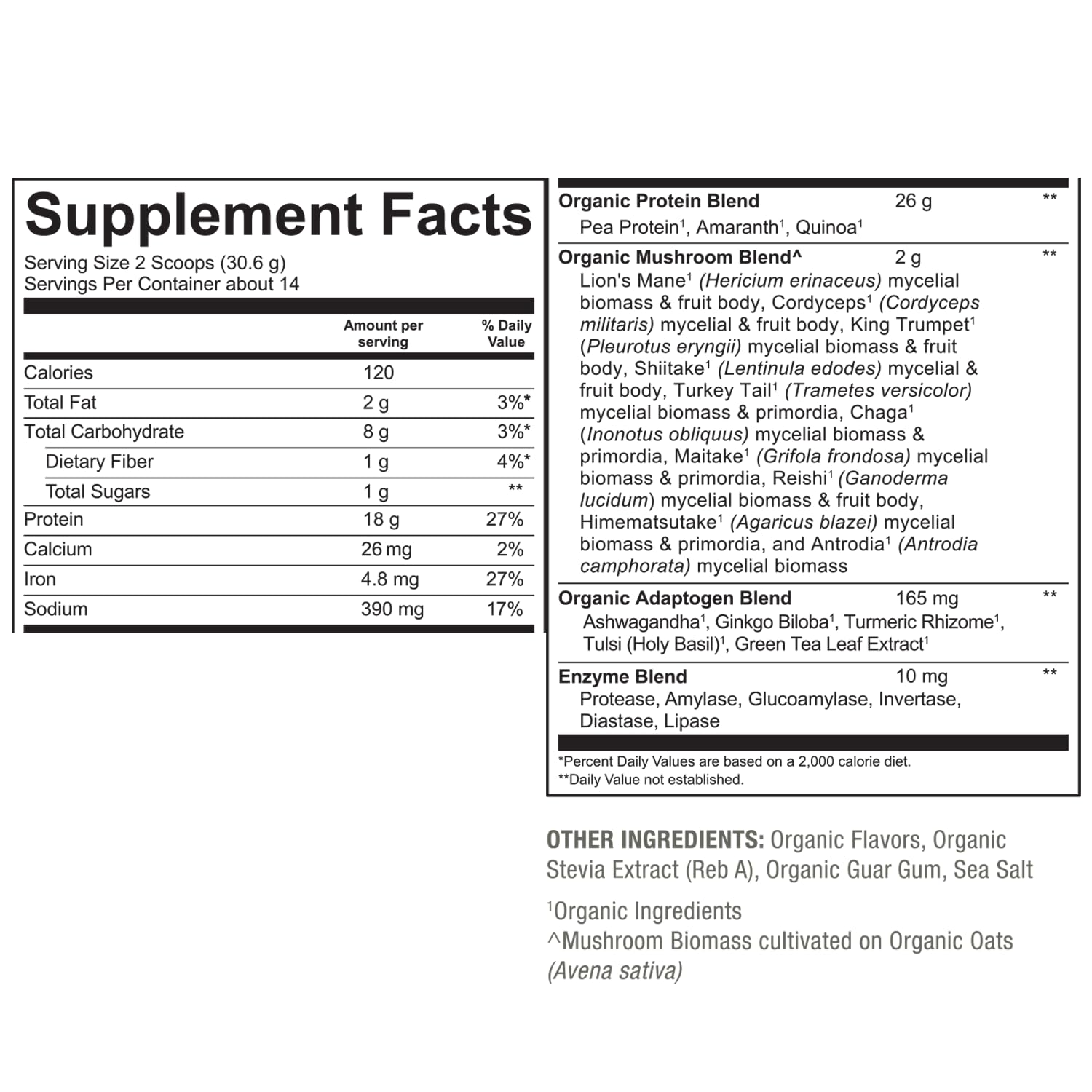 PlantFusion envase 1 lb de proteína de hongo para uso diario.