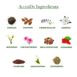 Plantiva AllerDx: etiqueta de ingredientes destacando mezcla herbal natural.