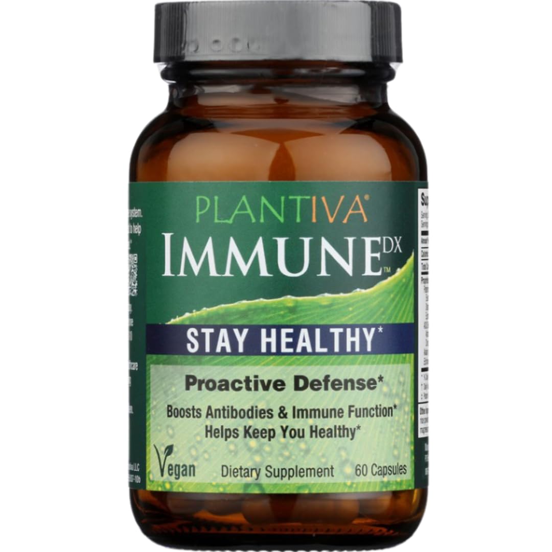 Plantiva ImmuneDx: botella de suplemento para apoyo inmunitario diario.
