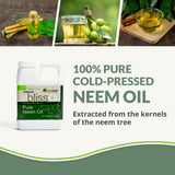 Neem Bliss Plantonix, etiqueta clara, facilita usar este aceite de neem en rutina diaria.