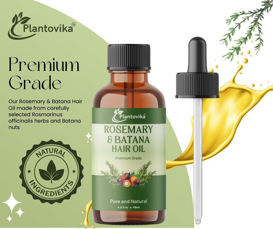 Plantovika Aceite Romero Batana, textura ligera, absorción rápida para menos grasa.