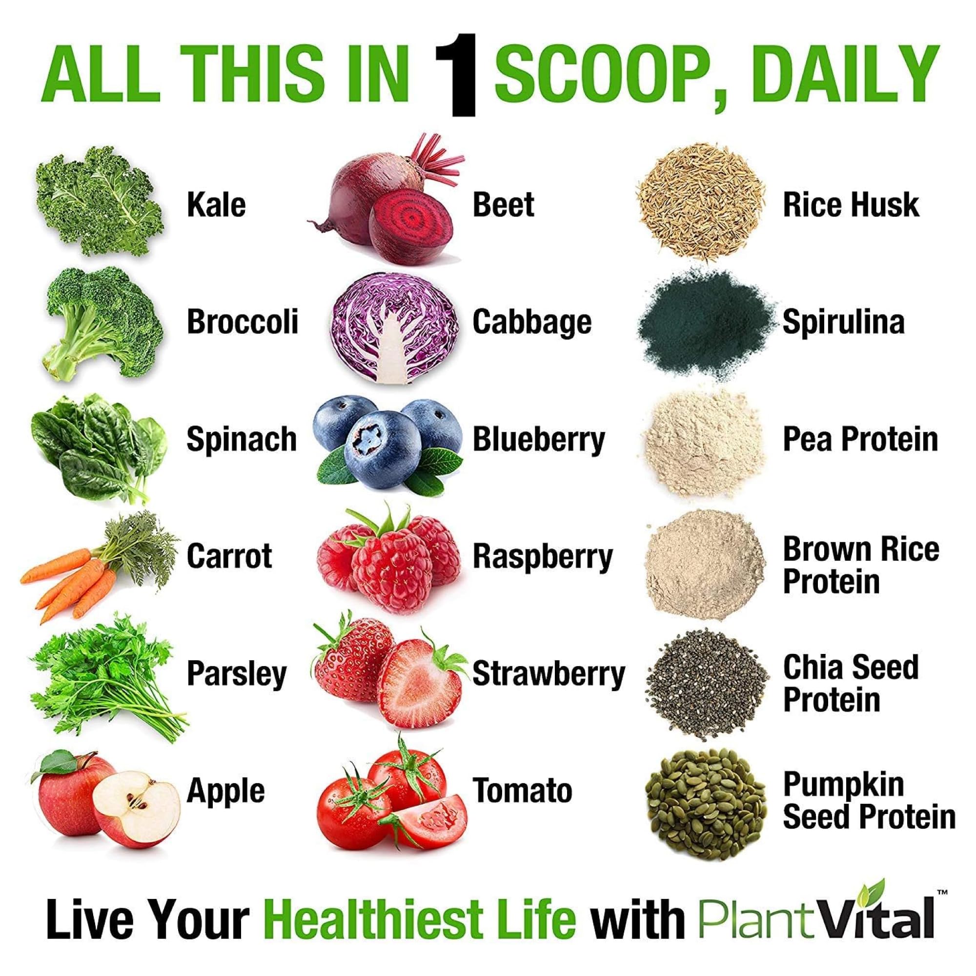 Plantvital mezcla proteína y verdes para un aporte nutricional en una sola dosis.
