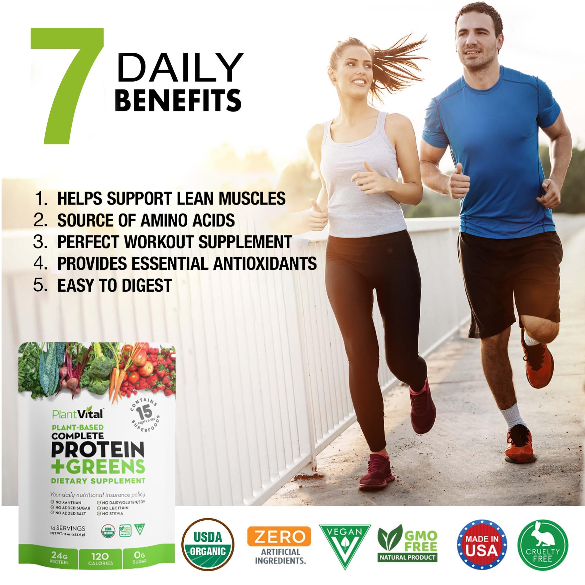 Plantvital preparado para batido verde, sabor neutro para batidos.