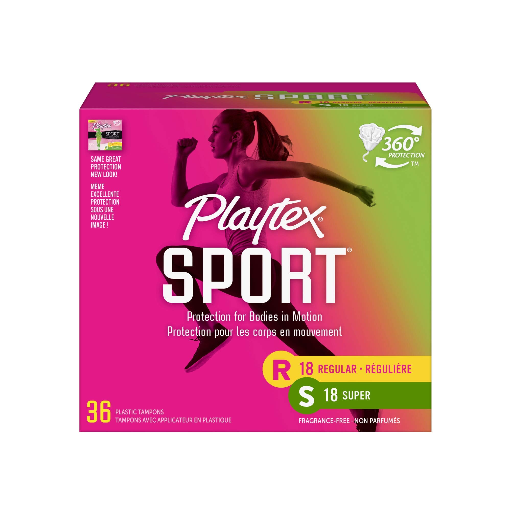 Playtex Sport empaque mixto Regular y Super para distintos flujos