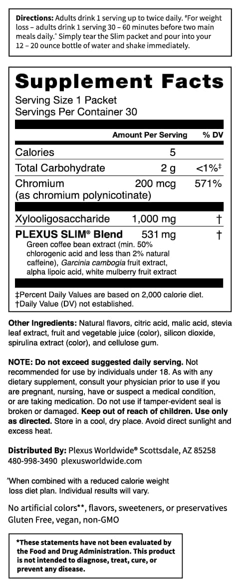 Plexus Slim MicroBiome: etiqueta visible para recordar el uso diario.