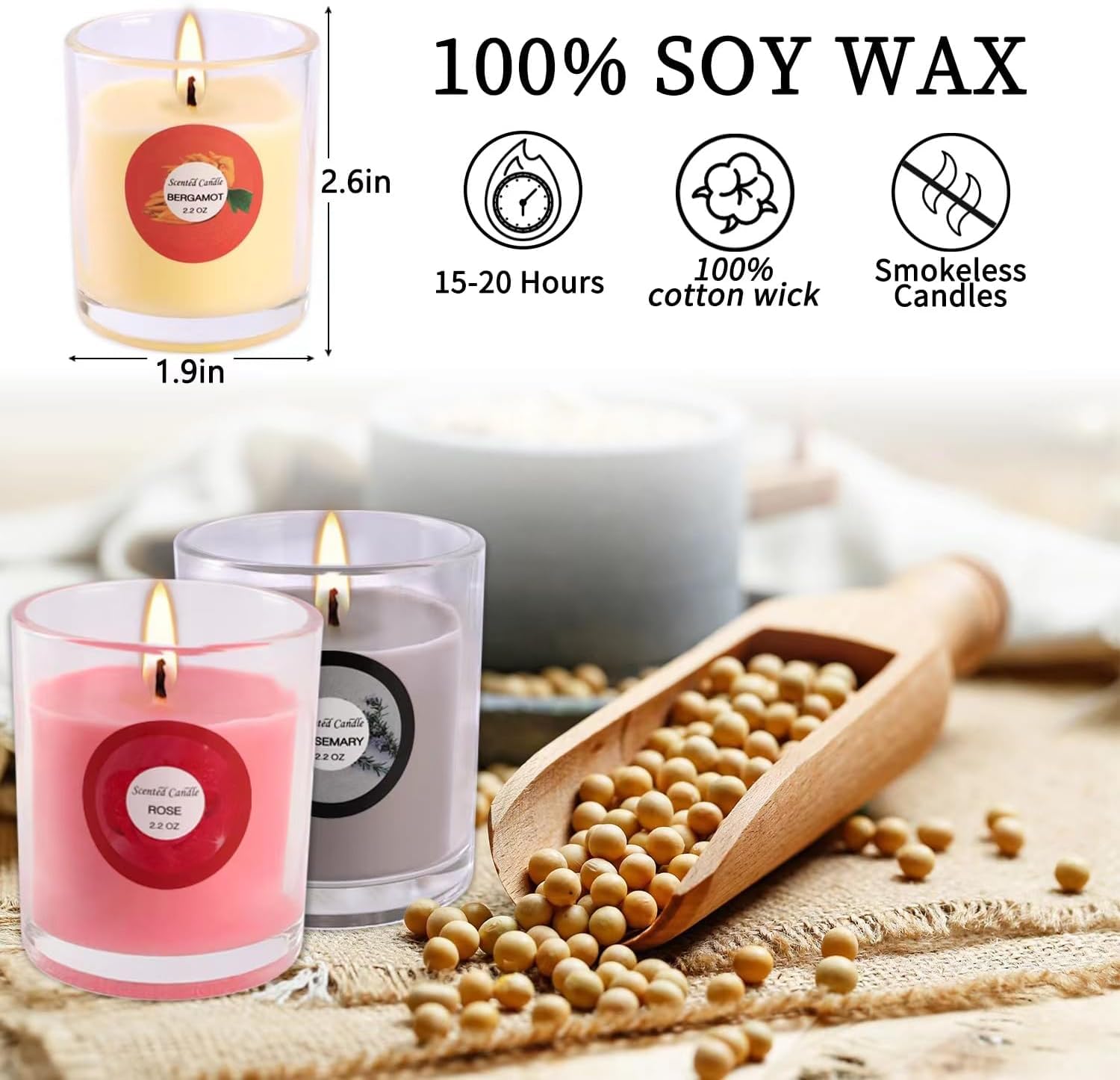 pliadvbu vela de soja frasco vidrio fragancia energizante para despertar sensaciones