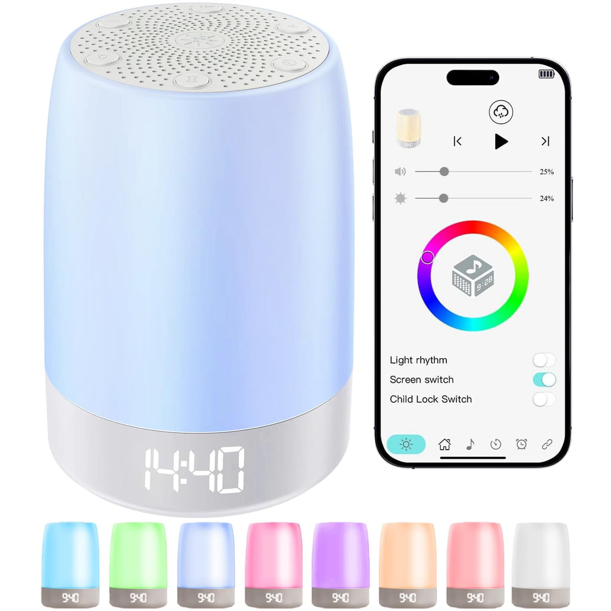 PLJVOYK Máquina de Sonidos con ruido blanco para dormir mejor