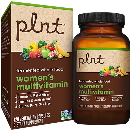 plnt multivitamin para mujer, etiqueta clara con información de ingredientes