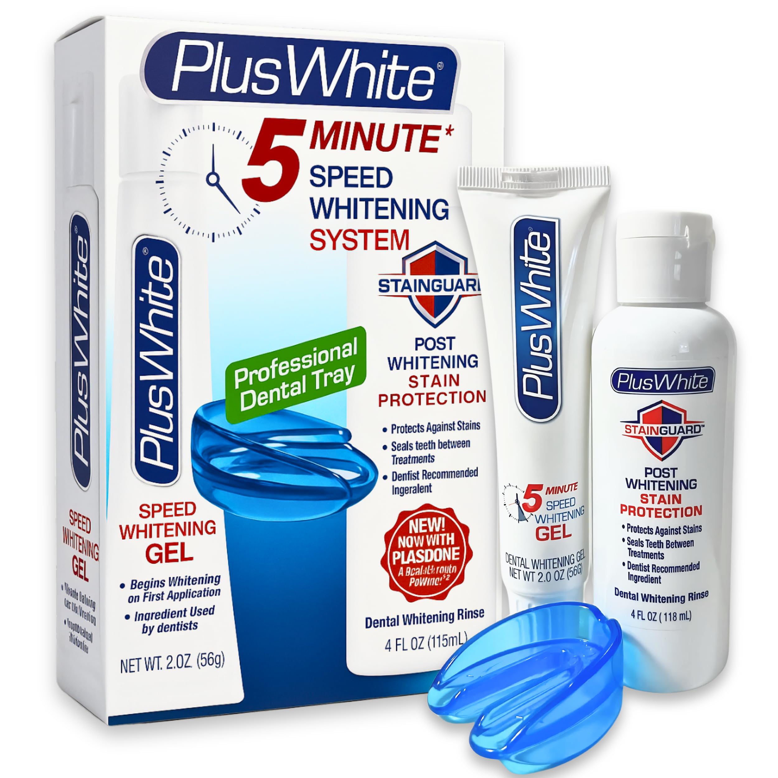 Plus White Premier gel blanqueamiento de 5 minutos para resultados rápidos.