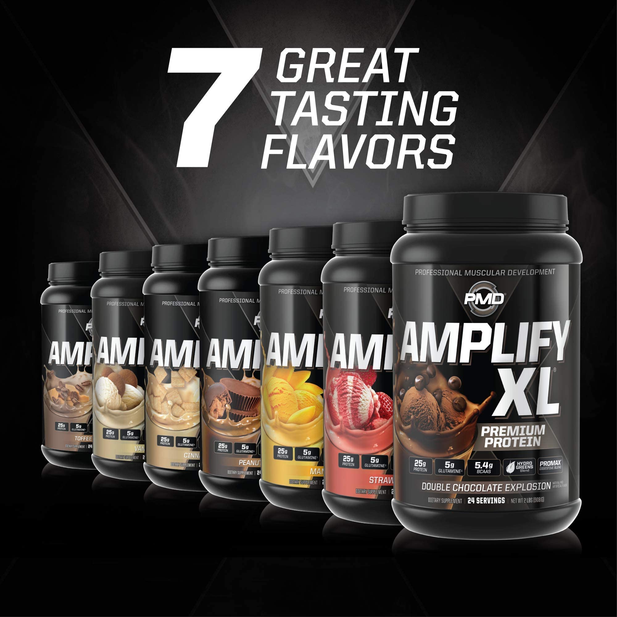 PMD Amplify XL etiqueta nutricional destacando vitaminas y minerales