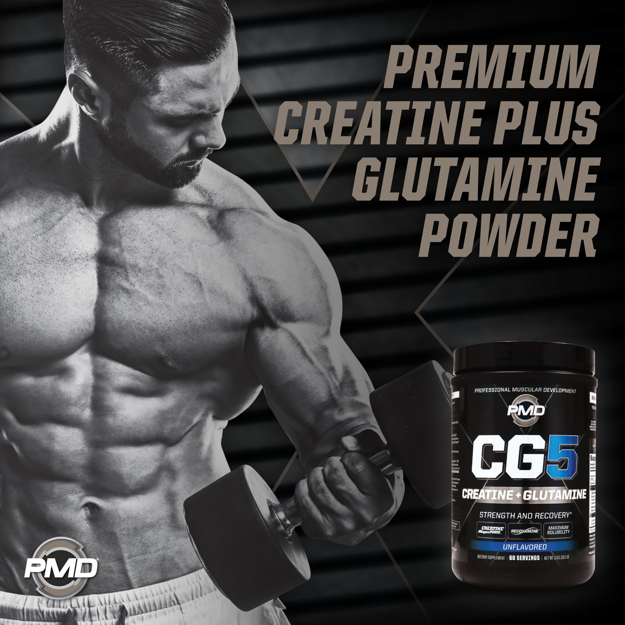 PMD Sports CG5: forma de creatina MagnaPower para mejor absorción.