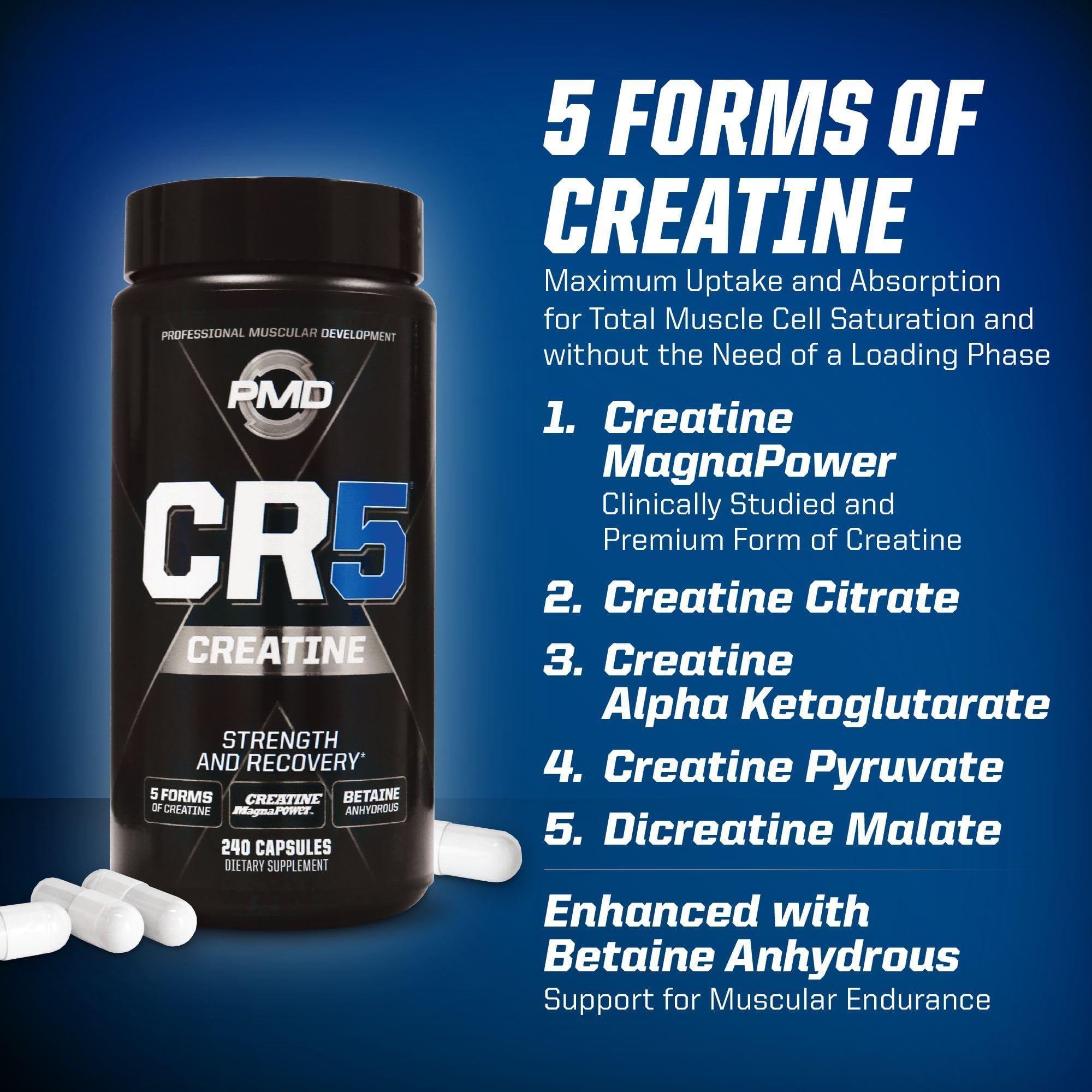 PMD Sports CR5, etiqueta de informacion, identifica potenciadores de rendimiento y recuperacion.
