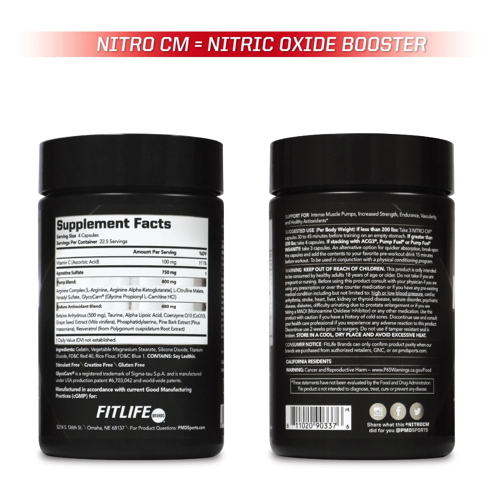 PMD Nitro CM: fórmula no estimulante para combinar con otros suplementos