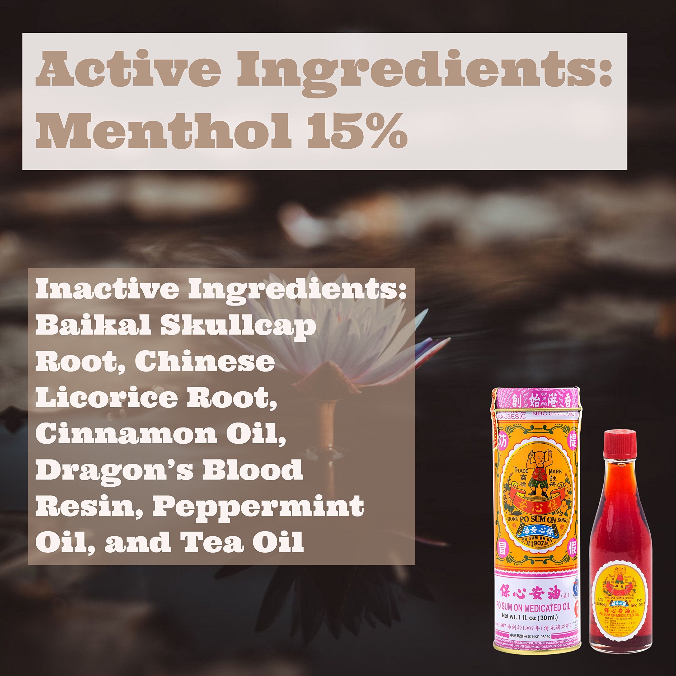 Po Sum On Aceite Medicado, paquete de tres unidades, ideal para uso familiar