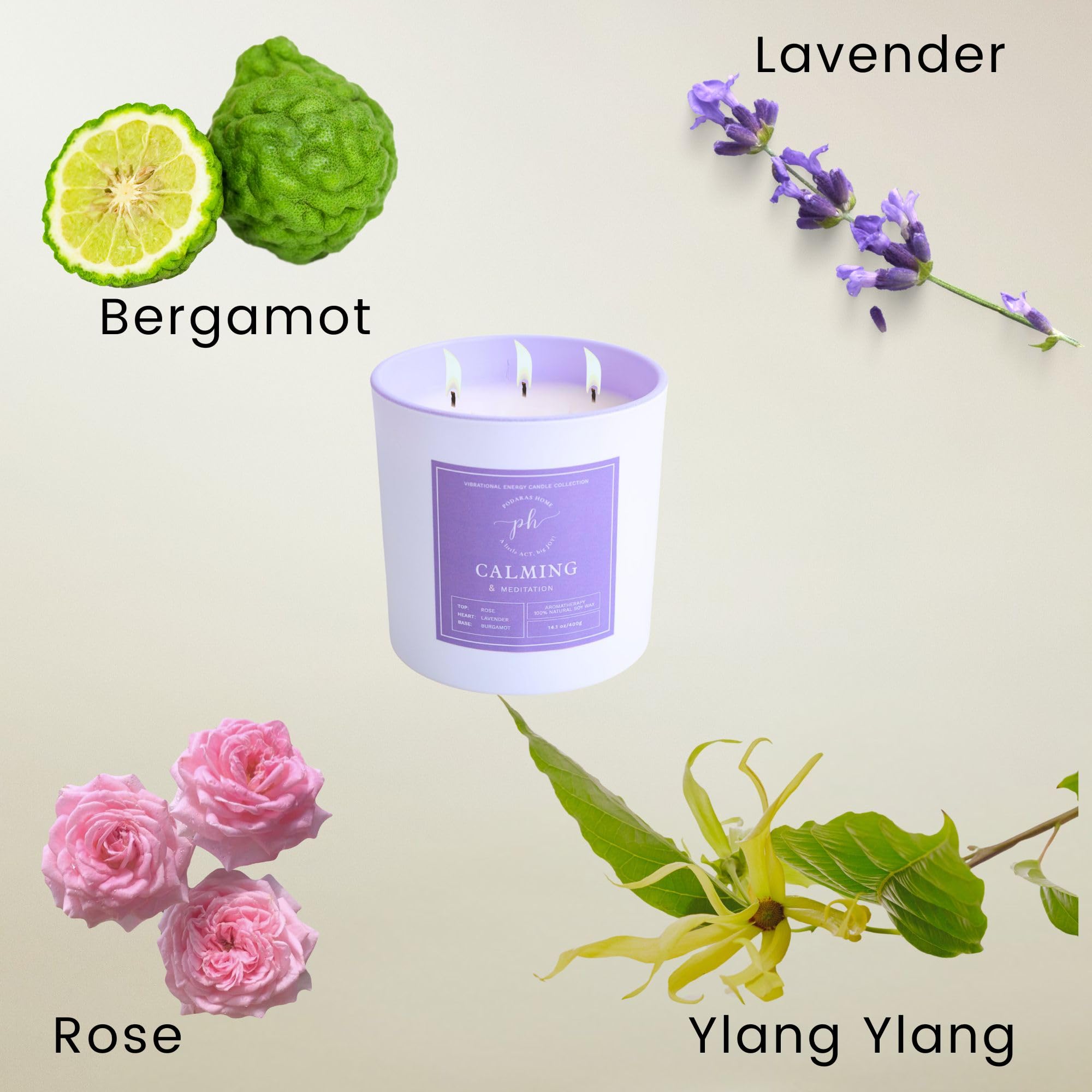 Podaras Home vela aromaterapia con aceites ylang y lavanda para calma