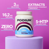 Podium Sleepy Collagen con melatonina, ayuda a apoyar la regularidad del sueño.