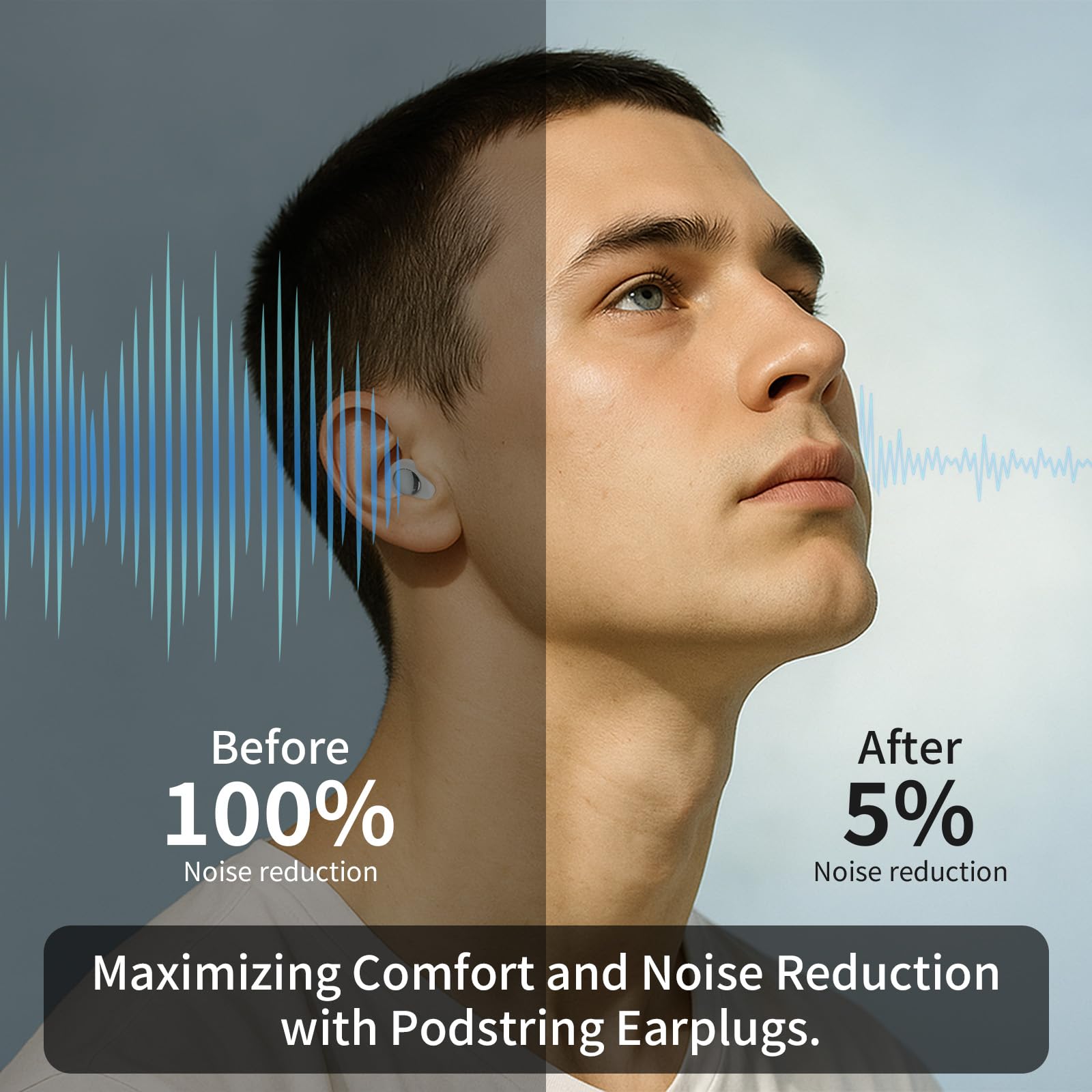 Protección para conciertos Podstring mantiene claridad de sonido y reduce ruidos ambientales