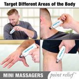 Point Relief Mini-Massager incluye batería C para sesiones largas.