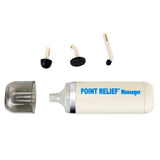 Point Relief Mini-Massager con cabezales cuatro para alivio focalizado de tensiones.