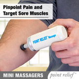 Point Relief Mini-Massager diseño compacto para uso diario y viaje.
